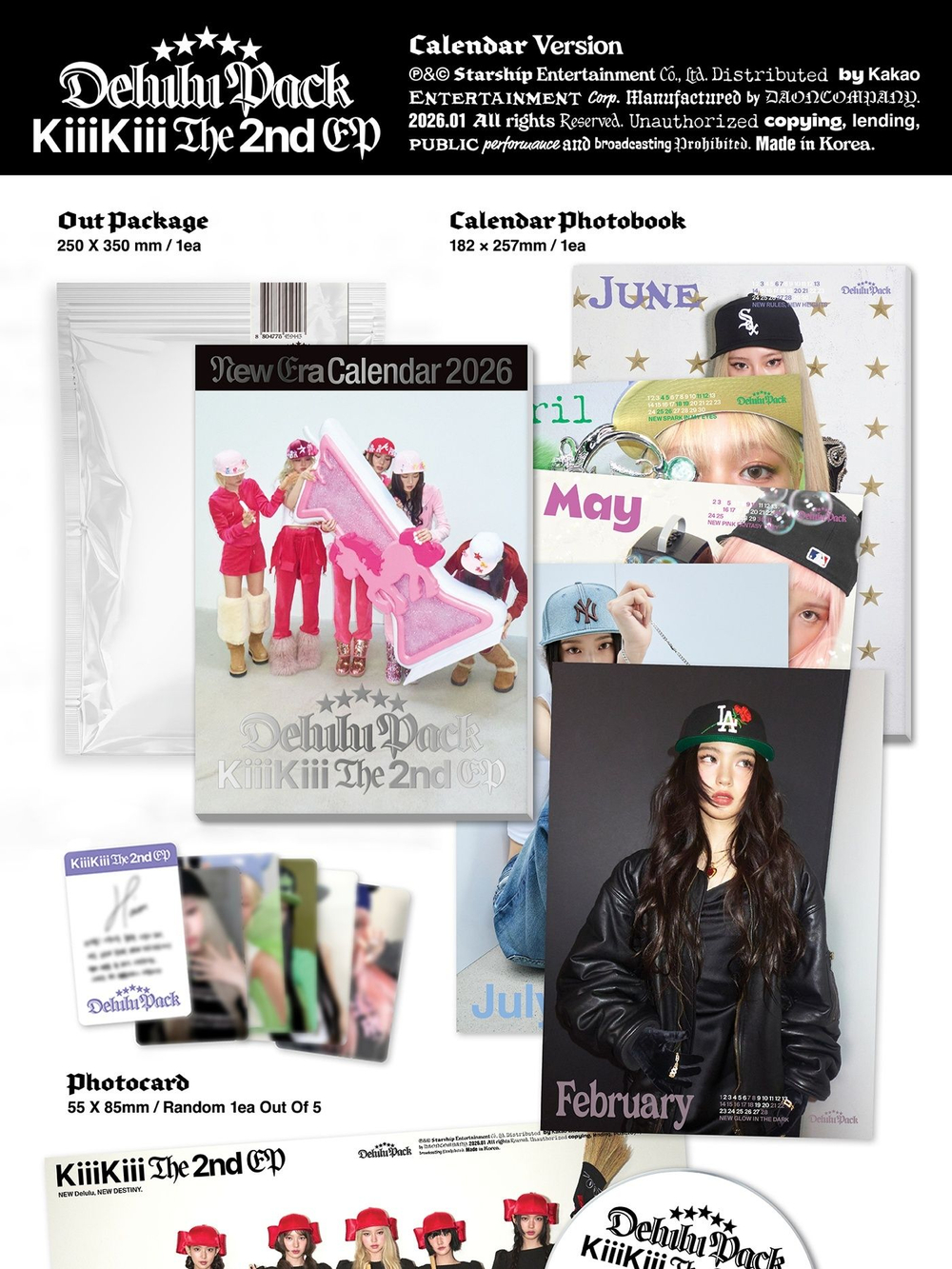 Альбом KiiiKiii - DELULU PACK 2nd EP Album CALENDAR Version