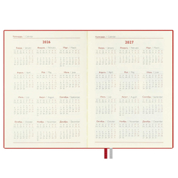 Ежедневник датированный 2026 ESCALADA, #ДУМАЙ КАК МИЛЛИАРДЕР, А6+, 176 л., арт. 70302/ 20 ЛЕЗЕРЕТТО КРАСНЫЙ (кожзам: 126x174 мм, мягкий переплёт, материал обложки: искусственная кожа "Лезеретто"; декор: блинтовое тиснение; способ крепления блока: нит