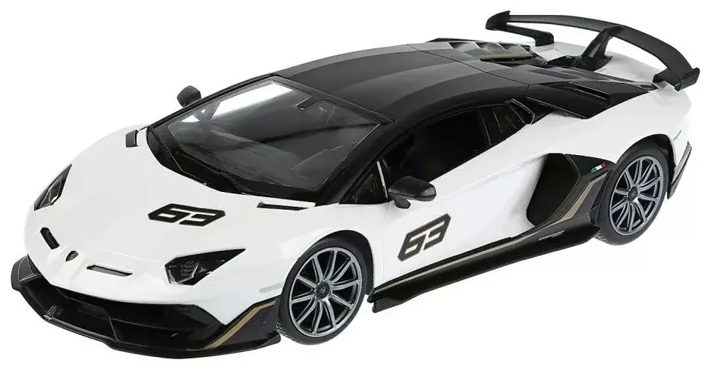 Модель 1:24,  Lamborghini SVJ, белый, открываются двери и багажник, световые и звуковые эффекты