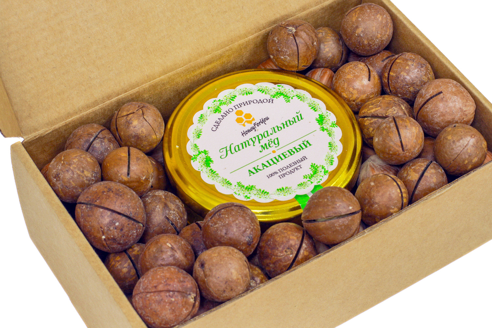 Медовый подарочный набор HoneyForYou "Акация с орехом макадамия"