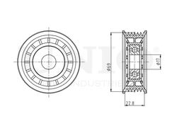 Ролик направляющий приводного ремня UNIO TNS-10055