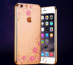 Чехол силиконовый с цветами для Iphone 6/6S