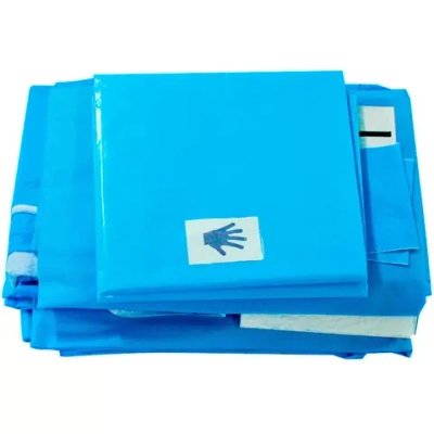 Комплект белья хирургический стерильный (простыня 50х50 см с отверстием 10 см с липким краем, простыня 50х50 см)