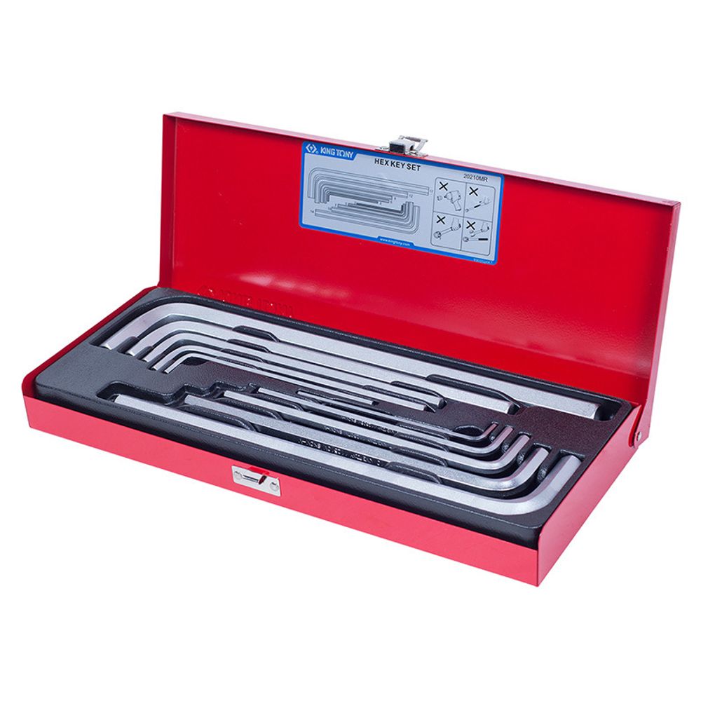 KING TONY (20210MR) Набор Г-образных шестигранников 3-17 мм, 10 предметов