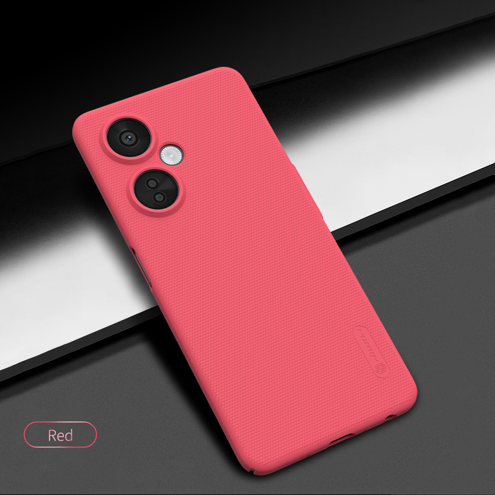 Тонкий чехол красного цвета от Nillkin для смартфона OnePlus Nord CE3 Lite, серия Super Frosted Shield