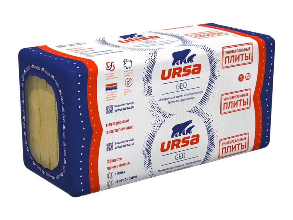 Утеплитель URSA Универс.плита  П-15-5-1000-600-100мм (0,3м3)