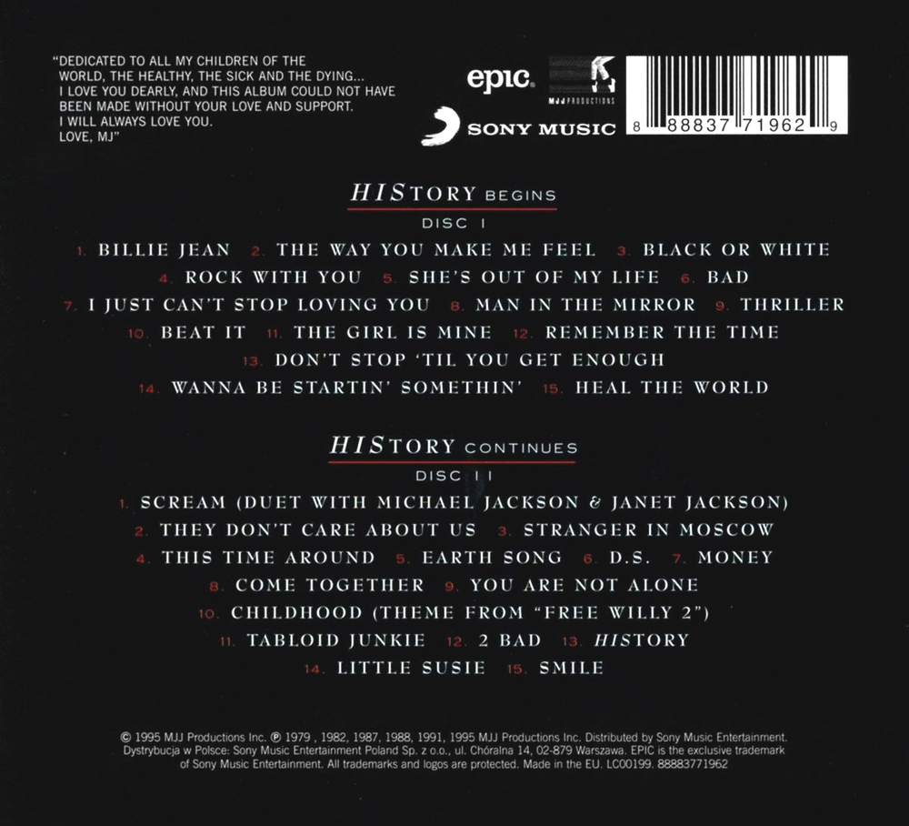 Michael Jackson / HIStory - Past, Present And Future - Book I (2CD)