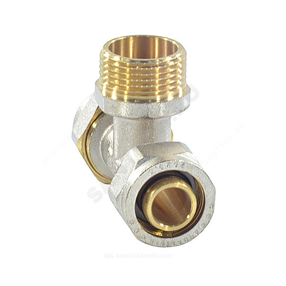 Тройник МП латунь никель обжим Дн 20х3/4"х20 НР ГОСТ 32415-2013 7014 Aquasfera 7014-02