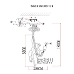 SLE115103-01 Подвес Белый E27 1*60W