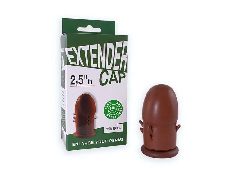 Насадка - удлинитель латексный с усиками 2.5 дюйма (Цвет: коричневый)