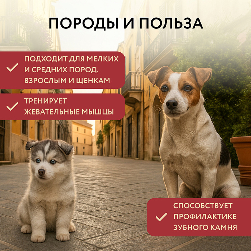 Лакомство для собак Мнямс Деликатес Пармская косточка размер S 35 г, 35 шт