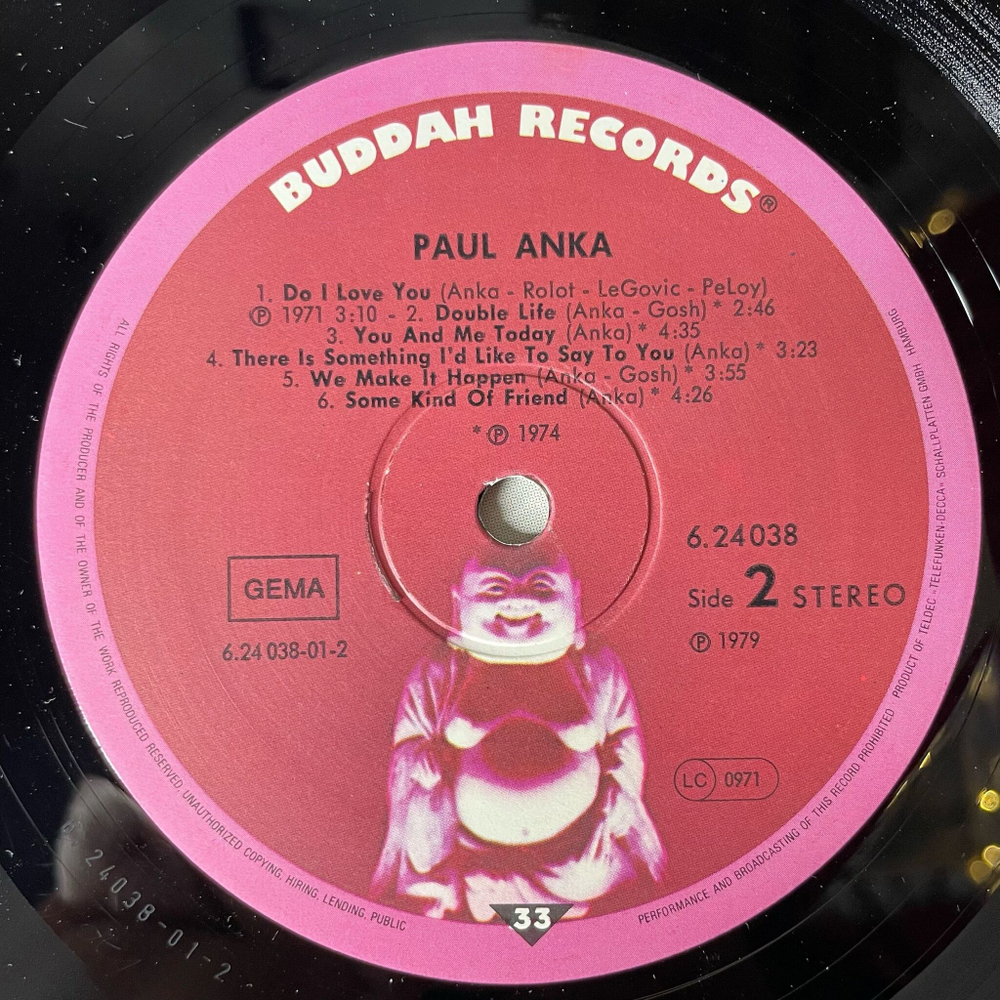 Винтажная виниловая пластинка LP Paul Anka My Way (Germany 1979)
