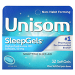 Unisom, SleepGels, средство для спокойного сна, 50 мг, 32 капсулы