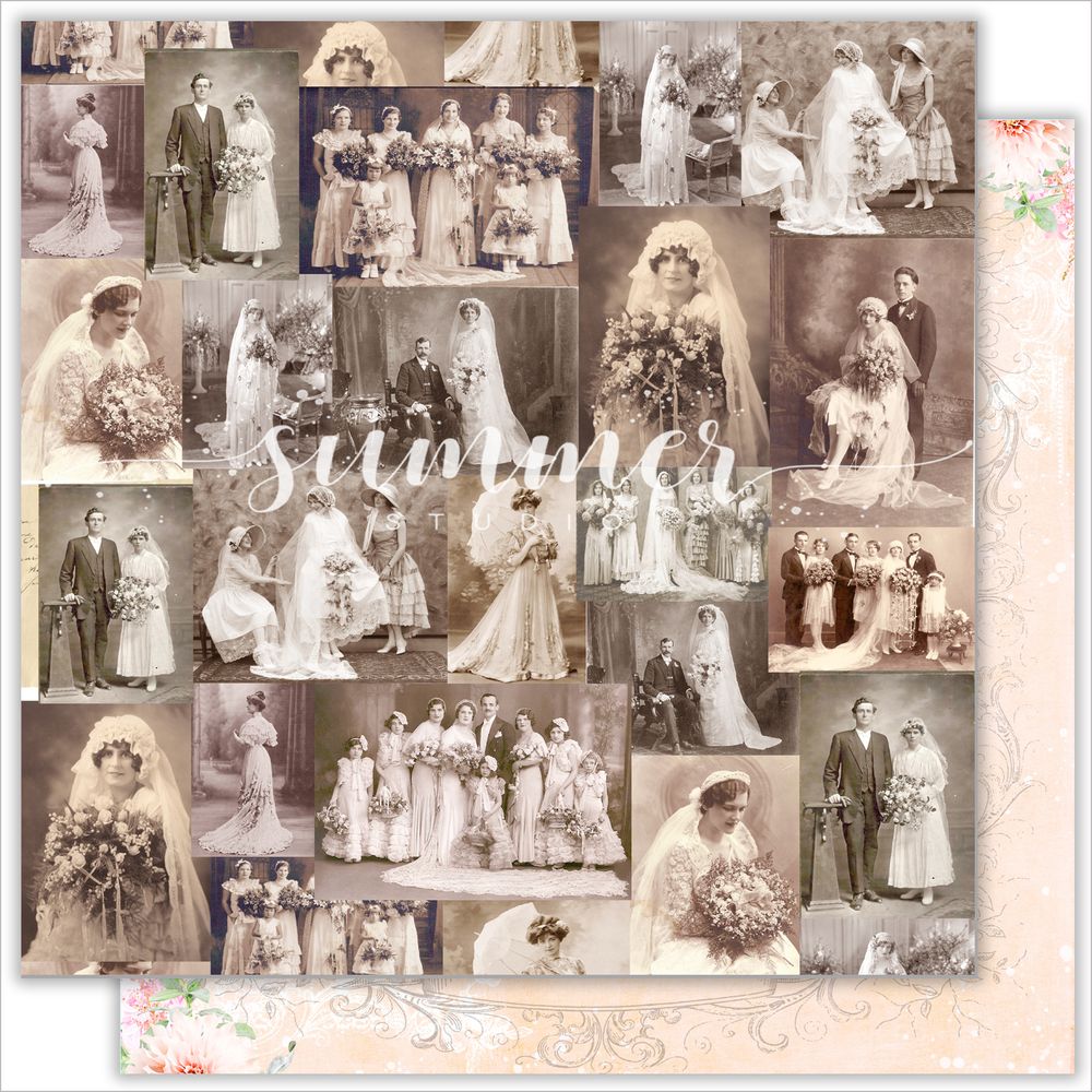 Лист двусторонней бумаги &quot;Vintage wedding&quot; SS20122019-4, 190гр, 30,5*30,5см