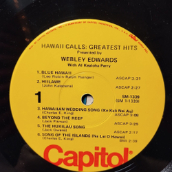 Винтажная виниловая пластинка LP Webley Edwards With Al Kealoha Perry Hawaii Calls Greatest Hits (USA 1972)