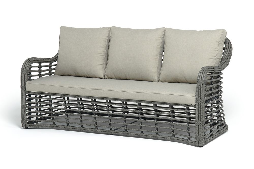 "Ницца" лаунж-зона из искусственного ротанга, цвет серый