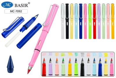 Набор цветных вечных карандашей с ластиком 12цв ассорти (Basir)