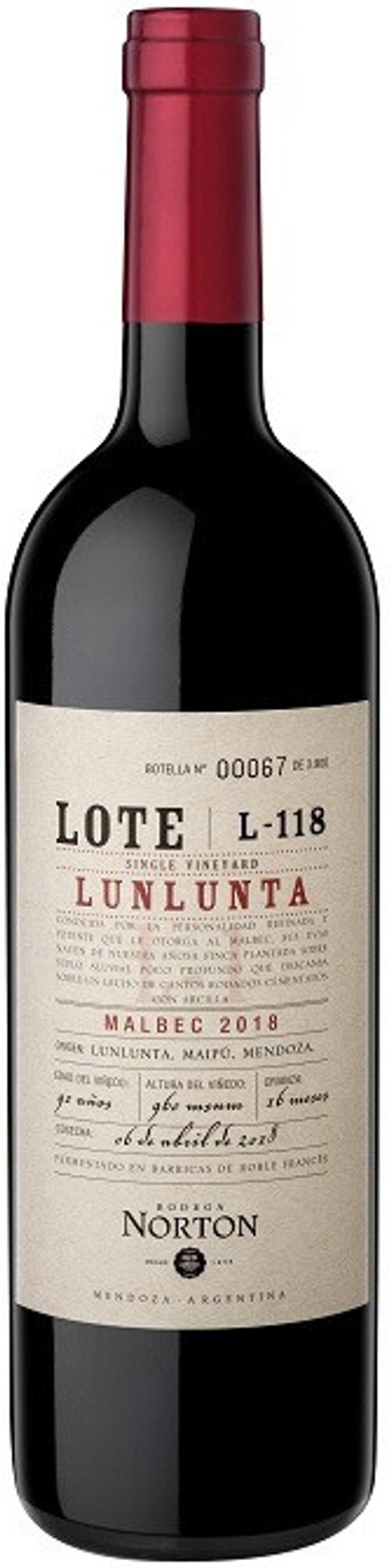 Вино Norton Lote Lunlunta L-118, 0,75 л.