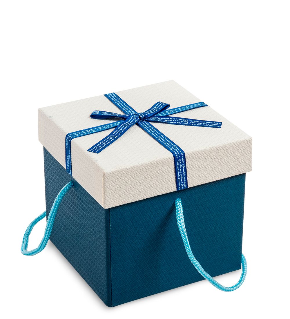 WG-93-A Коробка подарочная «Квадрат» цв.син./бел.