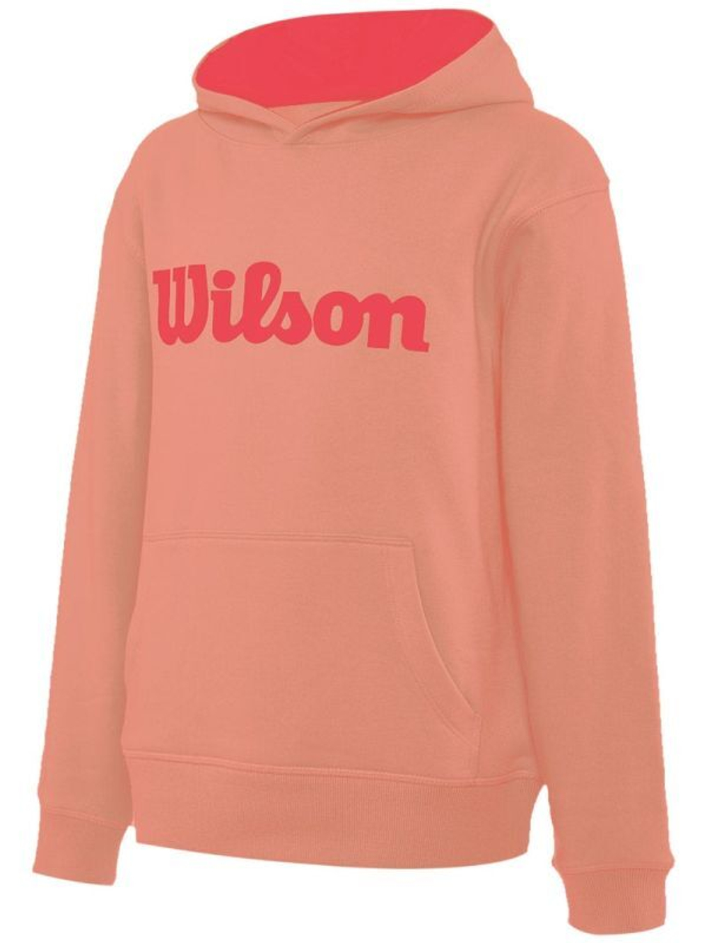 Кофта для мальчика теннисная Wilson Youth Script Cotton PO Hoody - papaya