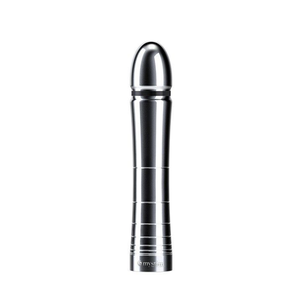 Фаллоимитатор для электростимуляции Glossy Glen Dildo - 14 см. (Цвет: серебристый)