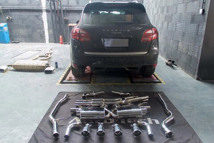 Спортивная выхлопная система с дистанционно управляемыми заслонками для Porsche Cayenne 958.1/958.2 3.6 NA Порше Каен