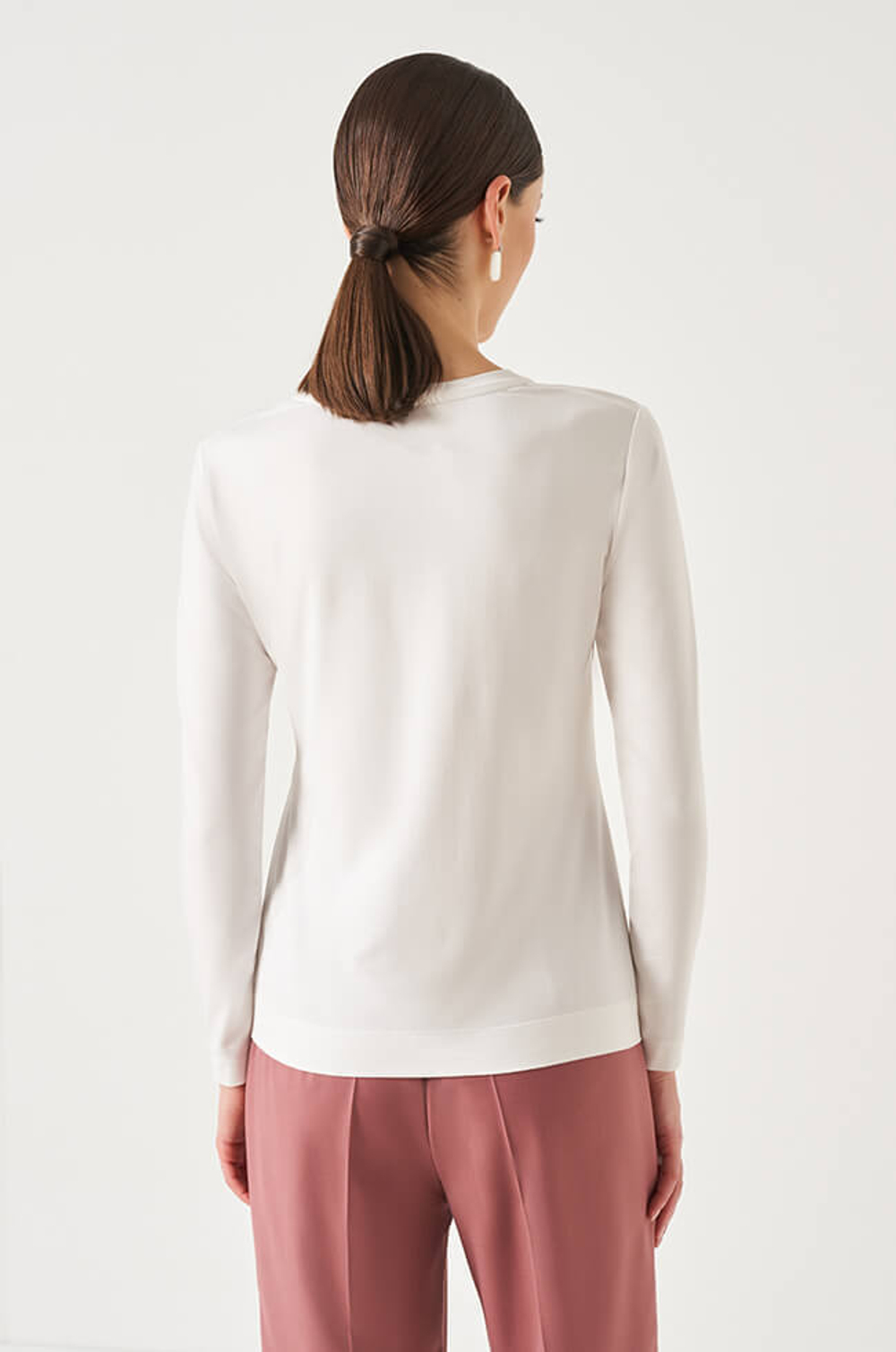 22838 Джемпер женский (молочный с дымчато-розовой печатью)