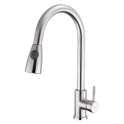 Смеситель для кухни, Frap, выдвиж излив, с картриджем, нерж, F60899-1