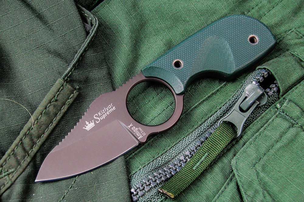 Шейный нож Amigo X D2 Gray Titanium