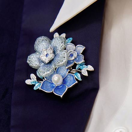 Брошь Shadore Букет XZ1442.21 BL/S