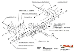 Фаркоп IMIOLA R.026 для Renault Symbol 1999-2008, 2008-2012(паспорт и сертификат в комплекте)(без электрики)