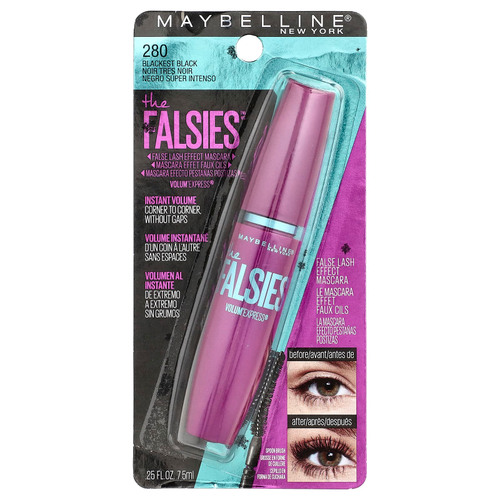 Maybelline, The Falsies™, тушь с эффектом накладных ресниц, оттенок 280 черный, 7,5 мл (0,25 жидк. унции)