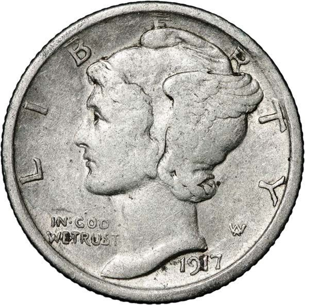 USA 1 Dime 1917 – Mercury Dime (Philadelphia Mint)