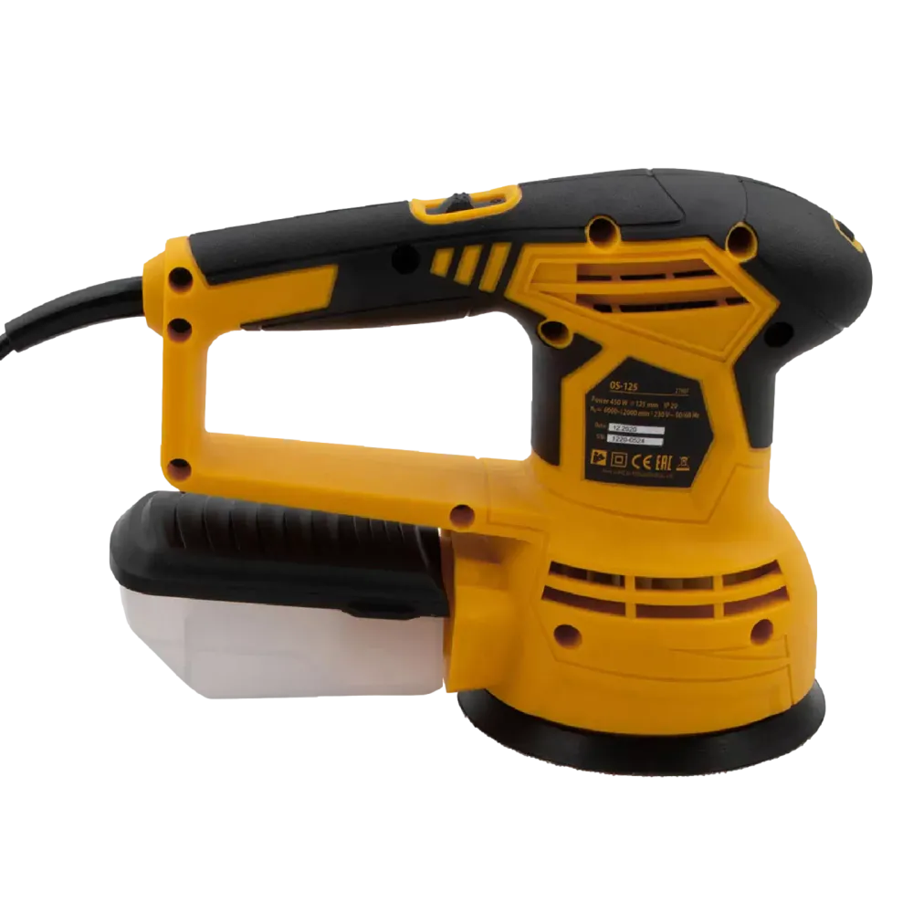 Машина шлифовальная эксцентриковая OS-125, 450 Вт, 6000-12000 об/мин Denzel, 27601