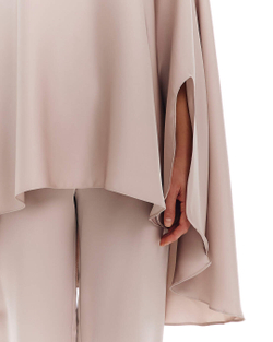 Костюм SATIN (Сатин) (кейп+брюки) жемчужный