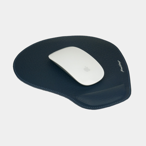 Коврик для мышки Souris из натуральной кожи теленка, цвета синий