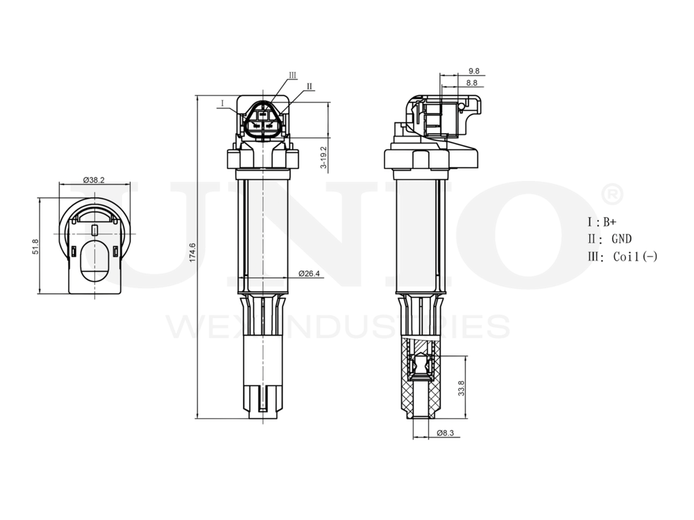Катушка зажигания UNIO IGC-10042