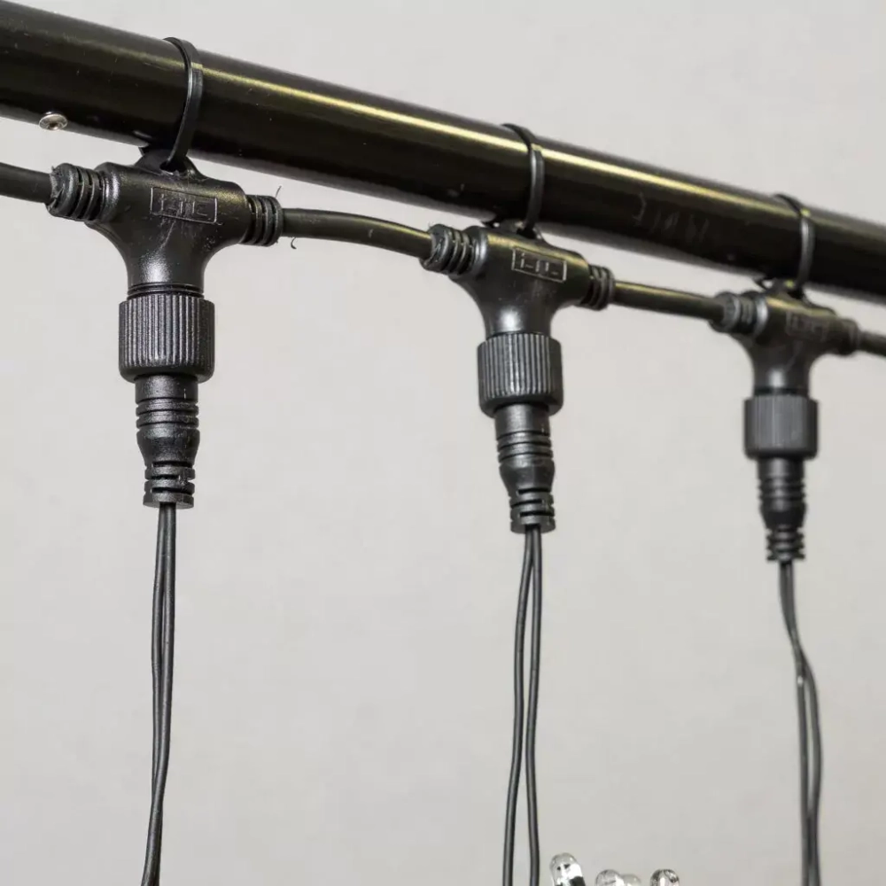 Светодиодный занавес 2*2 м., 400 LED, тепло-белый, статика, черный провод каучук, LTC (ECO402-1-2WW)