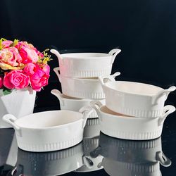 Lenardi 142-055 Набор из 6 овальных салатников 16см в под.уп.(х8)Фарфор