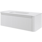 Тумба c раковиной VOI 786-120-MW+782-120-R-MW 120 см, на 1 отверстие, рифленая, MATT WHITE