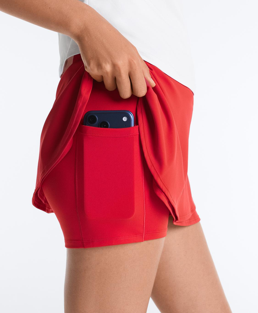 Oysho Двухслойная короткая юбка с высокой посадкой, насыщенный красный