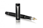 Перьевая ручка Parker Duofold Classic Black CT Centennial Fountain Pen 1931365, перо: F, цвет чернил: black, в подарочной упаковке.