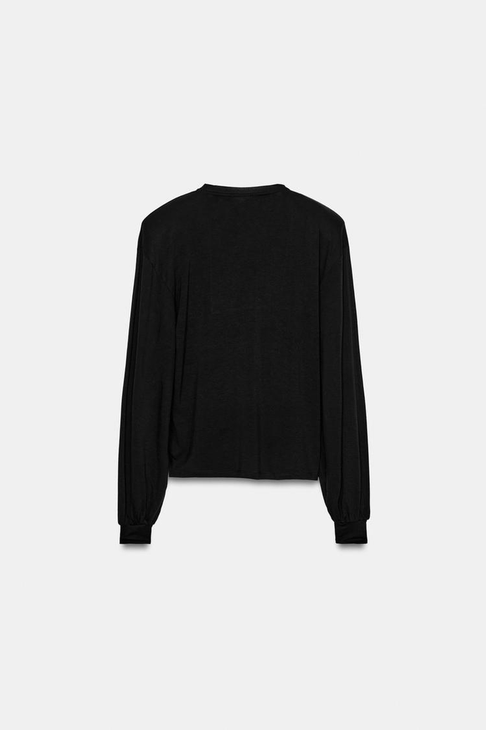 ZARA ФУТБОЛКА СВОБОДНОГО КРОЯ С ПОДПЛЕЧНИКАМИ, ЧЕРНЫЙ