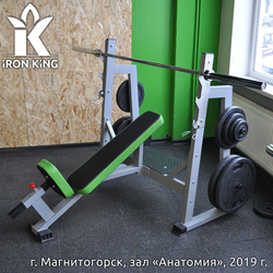 Наклонная скамья для жима лежа со стойками Белый