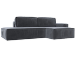 Диван угловой Прага модерн правый угол, Серый, Велюр, 116744