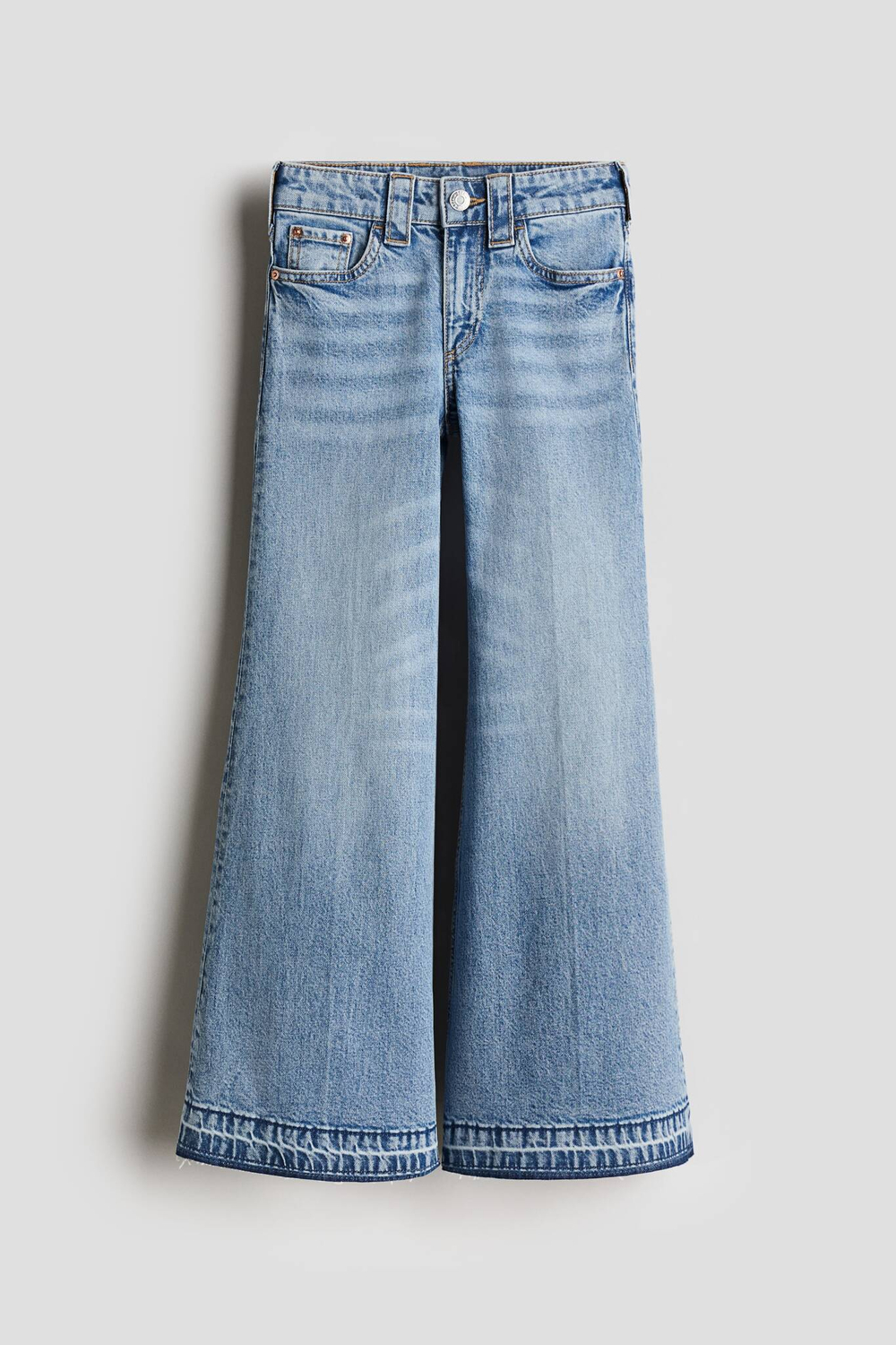 H&M Расклешенные джинсы, светло-синий