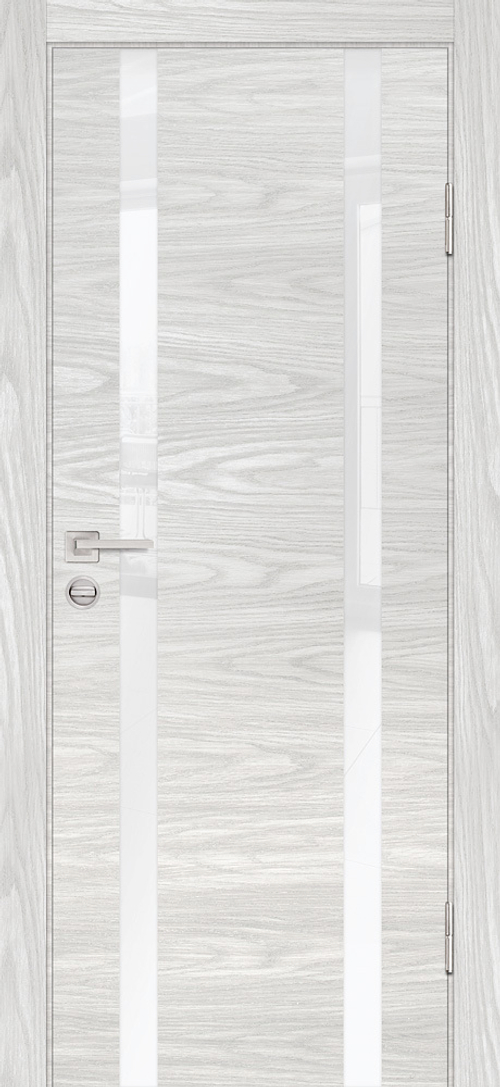 Дверь P-9 / Цвет Дуб скай бежевый / белоснежный лакобель / Двери PROFILO PORTE