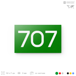Номер на дверь 707, табличка на дверь для офиса, квартиры, кабинета, аудитории, склада, зеленая 120х70 мм, Айдентика Технолоджи