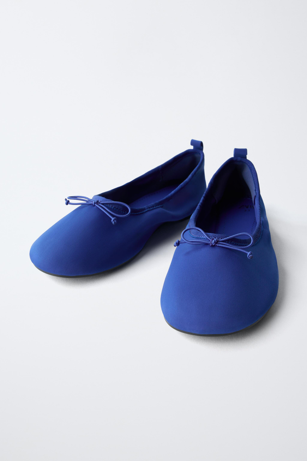 ZARA БАЛЕТКИ С БАНТИКОМ, СИНИЙ