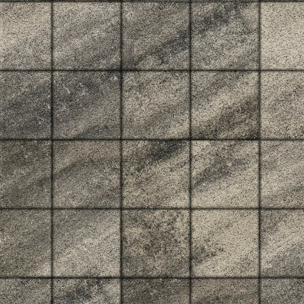 Тротуарная плитка КВАДРАТ 200х200 мм - Листопад гранит Антрацит